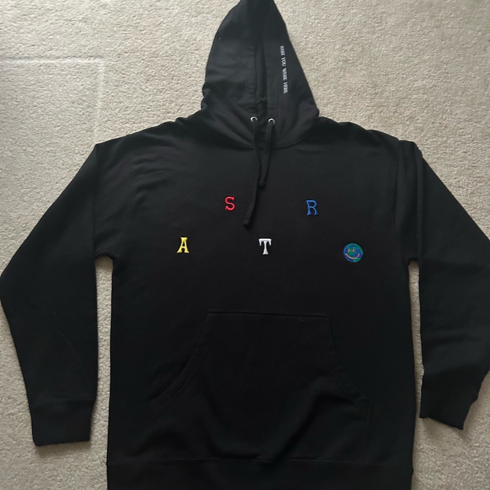 Astroworld Black Hoodie with Multicolor Lettering